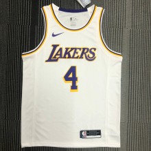 NBA Men Los Angeles Lakers #4 RONDO Retro White Round Neck Jersey High Quality Name and Number Print