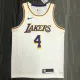 NBA Men Los Angeles Lakers #4 RONDO Retro White Round Neck Jersey High Quality Name and Number Print