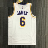 NBA 75th Anniversary Los Angeles Lakers White Round Neck #6 JAMES Jersey High Quality Name and Number Print