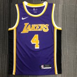 NBA Men Los Angeles Lakers Purple #4 RONDO Round Neck Jersey High Quality Name and Number Print