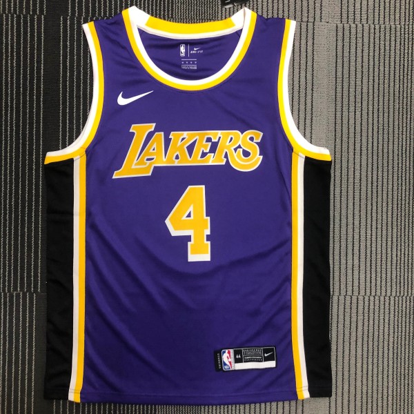 NBA Men Los Angeles Lakers Purple #4 RONDO Round Neck Jersey High Quality Name and Number Print