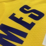 NBA 75th Anniversary Los Angeles Lakers Yellow Round Neck #23 JAMES Jersey High Quality Name and Number Print