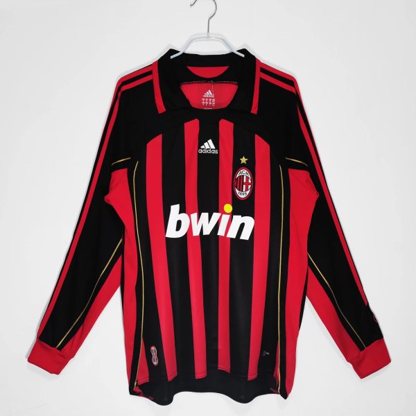 06-07 AC Milan Home Retro Jersey Long Sleeve