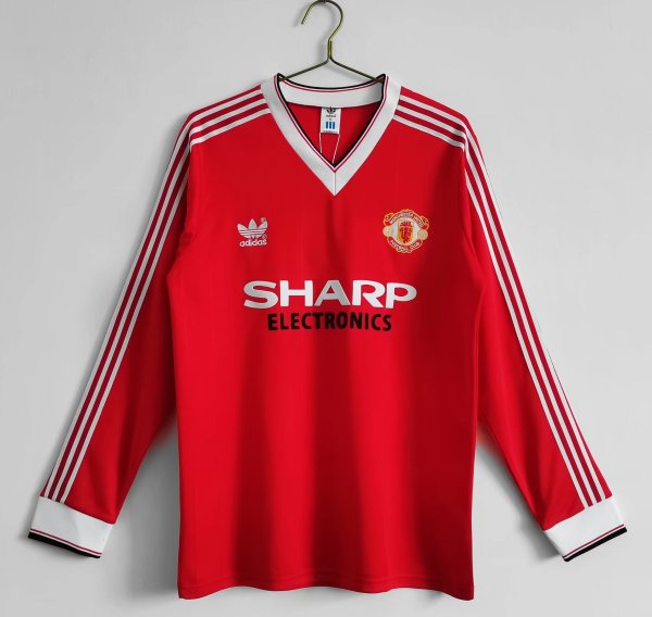 1983 Man United  Home Long Sleeve Retro Jersey