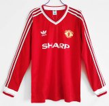1986 Man United  Home Long Sleeve Retro Jersey