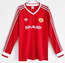 1986 Man United  Home Long Sleeve Retro Jersey