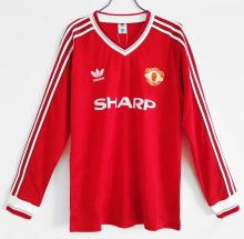 1986 Man United  Home Long Sleeve Retro Jersey