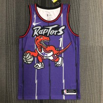 NBA Men Toronto Raptors Classical Purple #1 McGRADY Jersey with Drangon High Quality Name and Number Print