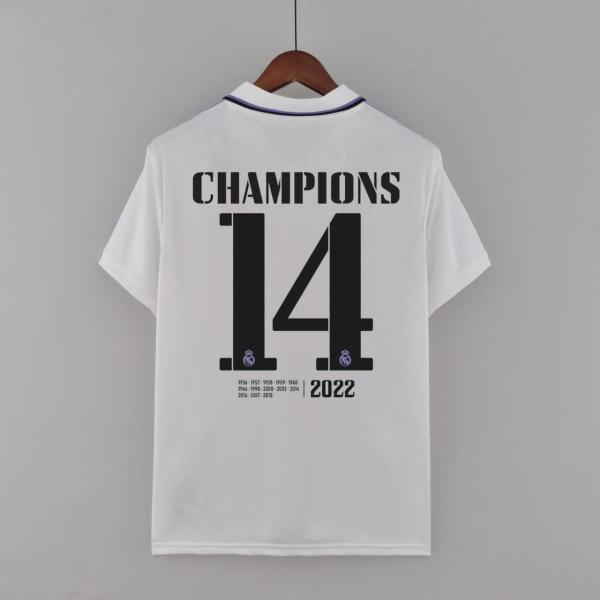 22/23 Real Madrid Home Jersey With Champions 14 1:1 Quality Fan Version