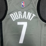 NBA Men 75th Anniversary Brooklyn Nets Grey with Jordan Logo #7 DURANTJersey High Quality Name and Number Print
