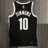 NBA Men 75th Anniversary Brooklyn Nets Black #10 SIMMONS Jersey High Quality Name and Number Print