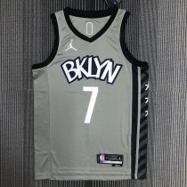 NBA Men 75th Anniversary Brooklyn Nets Grey with Jordan Logo #7 DURANTJersey High Quality Name and Number Print