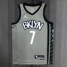 NBA Men 75th Anniversary Brooklyn Nets Grey with Jordan Logo #7 DURANTJersey High Quality Name and Number Print