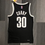 NBA Men 75th Anniversary Brooklyn Nets Black #30 Curry Jersey High Quality Name and Number Print