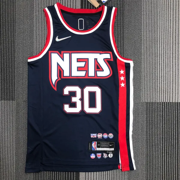 NBA Season 2022 75th Anniversary Brooklyn Nets Black #30 CURRY Jersey High Quality Name and Number Print