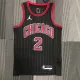 NBA Men 75th Anniversary Chicago Bulls Black with Jordan Logo #2 BALL Jersey High Quality Name and Number Print