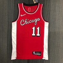 NBA Men 75th Anniversary Season 2022 Chicago Bulls Red #11 DEROZAN Jersey High Quality Name and Number Print
