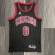 NBA Men 75th Anniversary Chicago Bulls Black with Jordan Logo #8 LAVINE Jersey High Quality Name and Number Print