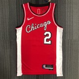 NBA Men 75th Anniversary Season 2022 Chicago Bulls Red #2 BALL Jersey High Quality Name and Number Print