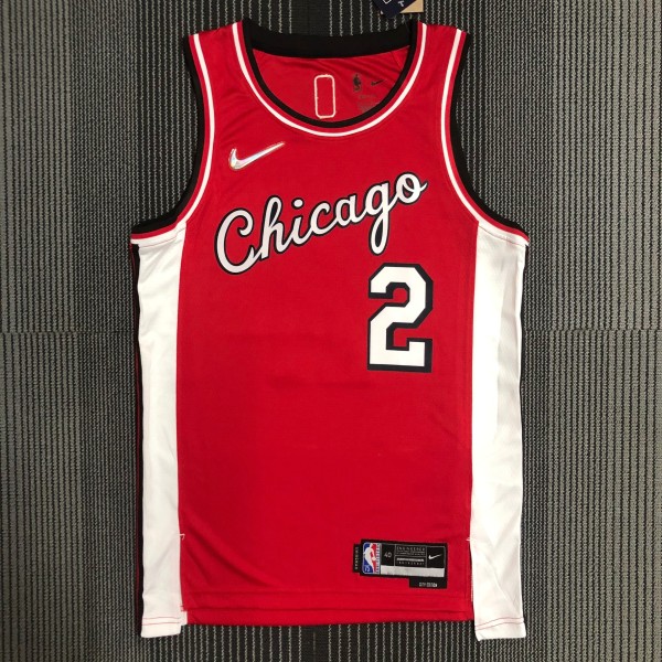 NBA Men 75th Anniversary Season 2022 Chicago Bulls Red #2 BALL Jersey High Quality Name and Number Print