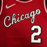 NBA Men 75th Anniversary Season 2022 Chicago Bulls Red #2 BALL Jersey High Quality Name and Number Print
