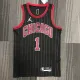NBA Men 75th Anniversary Chicago Bulls Black with Jordan Logo #1 ROSE Jersey High Quality Name and Number Print
