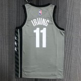 NBA Men 75th Anniversary Brooklyn Nets Grey with Jordan Logo #11 IRVING Jersey High Quality Name and Number Print