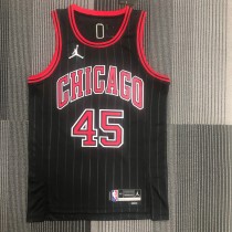NBA Men 75th Anniversary Chicago Bulls Black with Jordan Logo #45 JORDAN Jersey High Quality Name and Number Print
