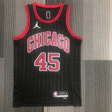 NBA Men 75th Anniversary Chicago Bulls Black with Jordan Logo #45 JORDAN Jersey High Quality Name and Number Print
