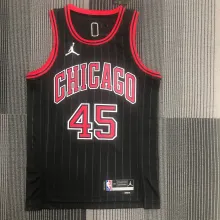 NBA Men 75th Anniversary Chicago Bulls Black with Jordan Logo #45 JORDAN Jersey High Quality Name and Number Print