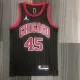 NBA Men 75th Anniversary Chicago Bulls Black with Jordan Logo #45 JORDAN Jersey High Quality Name and Number Print