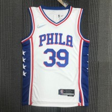NBA Men 75th Anniversary Season 2022 Philadelphia 76ers White V-neck  #39 HOWARD Jersey High Quality Name and Number Print