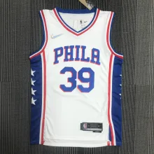 NBA Men 75th Anniversary Season 2022 Philadelphia 76ers White V-neck  #39 HOWARD Jersey High Quality Name and Number Print