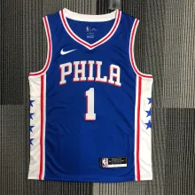 NBA Men Philadelphia 76ers Blue #1 HARDEN Jersey High Quality Name and Number Print