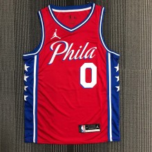 NBA Men Philadelphia 76ers Red #0 MAXEY Jersey with Jordan Logo High Quality Name and Number Print