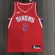 NBA Men Philadelphia 76ers Red  #3 IVERSON Jersey High Quality Name and Number Print