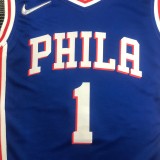 NBA Men 75th Anniversary Season 2022 Philadelphia 76ers Blue V-neck  #1 HARDEN Jersey High Quality Name and Number Print