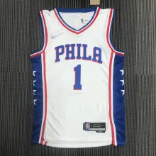 NBA Men 75th Anniversary Season 2022 Philadelphia 76ers White V-neck  #1 HARDEN Jersey High Quality Name and Number Print
