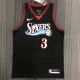 NBA Men Philadelphia 76ers Retro Black V-neck  #3 IVERSON Jersey High Quality Name and Number Print