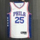 NBA Men 75th Anniversary Season 2022 Philadelphia 76ers White V-neck  #25 SIMMONS Jersey High Quality Name and Number Print