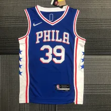 NBA Men 75th Anniversary Season 2022 Philadelphia 76ers Blue V-neck  #39 HOWARD Jersey High Quality Name and Number Print