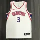 NBA Men Philadelphia 76ers White V-neck  #3 IVERSON Jersey High Quality Name and Number Print