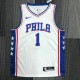 NBA Men Philadelphia 76ers White #1 HARDEN Jersey High Quality Name and Number Print