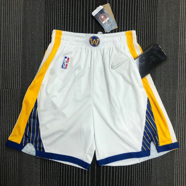 NBA Men 75th Anniversary Season 2022 Golden State Warriors Mexico Version White Pant High Quality Name and Number Print
