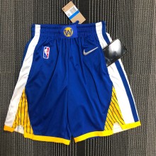 NBA Men 75th Anniversary Season 2022 Golden State Warriors Mexico Version Blue Pant High Quality Name and Number Print