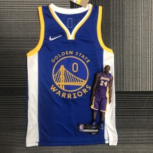 NBA Men 75th Anniversary Golden State Warriors Blue V-neck #0 PAYTON II Jersey High Quality Name and Number Print