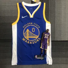 NBA Men 75th Anniversary Golden State Warriors Blue V-neck #0 PAYTON II Jersey High Quality Name and Number Print