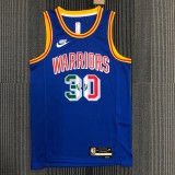 NBA Men Season 2022 Golden State Warriors Mexico Version Retro Blue #30 CURRY Jersey High Quality Name and Number Print