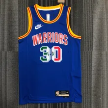 NBA Men Season 2022 Golden State Warriors Mexico Version Retro Blue #30 CURRY Jersey High Quality Name and Number Print