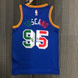 NBA Men Season 2022 Golden State Warriors Mexico Version Retro Blue #95 TOSCANO Jersey High Quality Name and Number Print